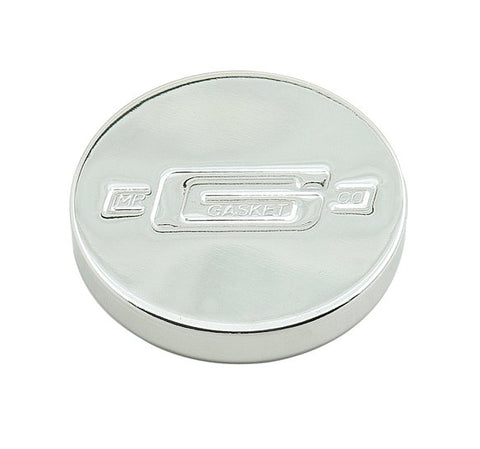 MR. GASKET OIL FILL CAP Push-On style - Chrome - with Logo  Part #  2067
