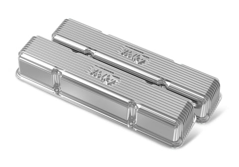 Holley 241-244 SBC VINTAGE SERIES FINNED VALVE COVERS - POLISHED FINISH