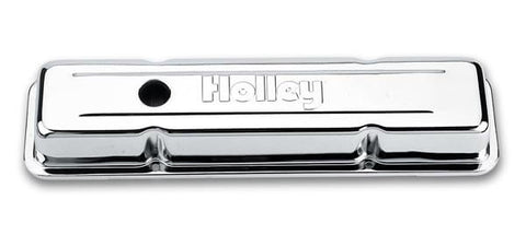 HOLLEY 241-80 CHROME HOLLEY EMBOSSED VALVE COVERS FOR 1958-86 CHEVY SMALL BLOCK 283-400 ENGINES