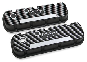 Holley 241-85 M/T VALVE COVERS FOR BIG BLOCK CHEVY ENGINES - SATIN BLACK