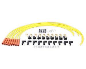 SPARK PLUG WIRE SET - 8MM - YELLOW WITH ORANGE STRAIGHT BOOTS