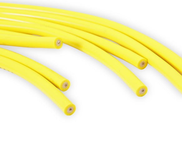 SPARK PLUG WIRE SET - 8MM - YELLOW WITH ORANGE STRAIGHT BOOTS