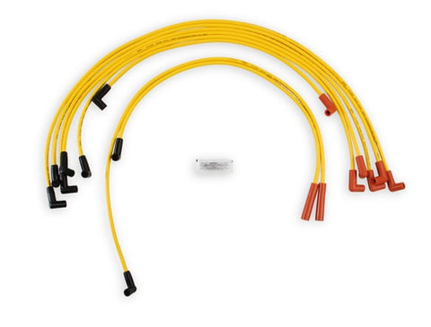 SPARK PLUG WIRE SET - 8MM - SUPER STOCK - GRAPHITE CORE - YELLOW WITH HEI STYLE BOOTS-