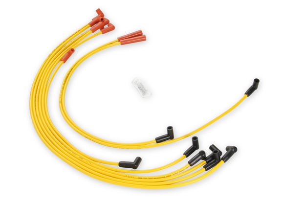 SPARK PLUG WIRE SET - 8MM - SUPER STOCK - GRAPHITE CORE - YELLOW WITH HEI STYLE BOOTS-