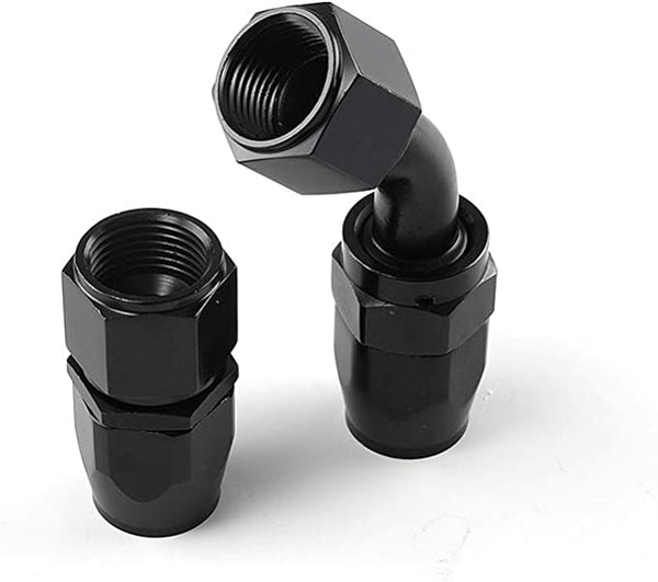 Top10 Racing 20Ft 8AN 1/2" Fuel Line Swivel Fitting Kit 10PC and Nylon Braided CPE Oil Hose Universal Black