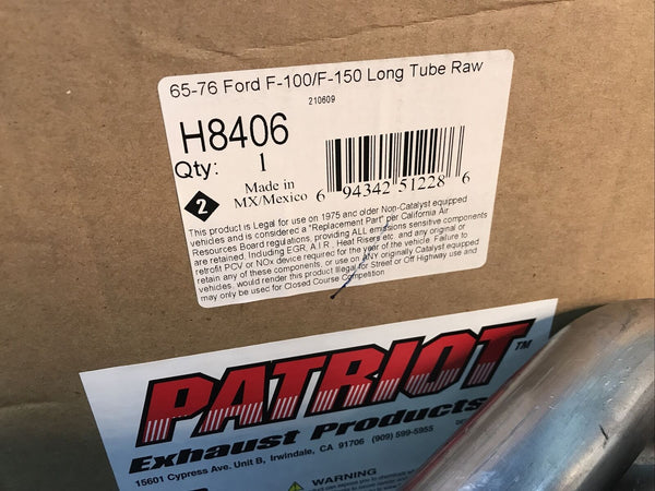 Patriot Exhaust H8406  Ford Specific Fit Headers 1965-1976 Ford F-150/F-250 2WD