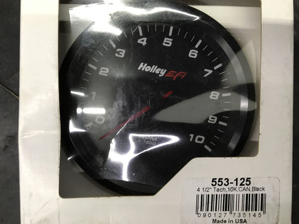 Holley EFI 553-125 - 4-1/2" CAN Tachometer 0-10K RPM Black Face