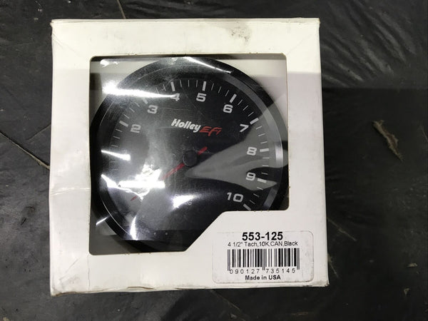 Holley EFI 553-125 - 4-1/2" CAN Tachometer 0-10K RPM Black Face