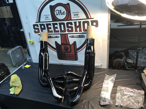 Schoenfeld 2348 Chevy Truck Pulling Fender Well Exit Headers Big Block Chevy 2-1.
