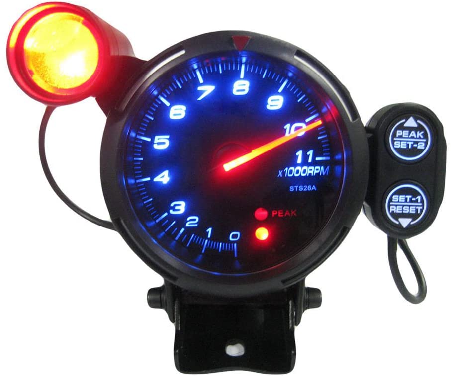 Shkalacar 3.5 Inch 12V Car Tachometer Gauge Kit K1434