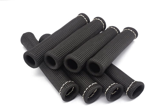 Spark Plug Wires Boots Heat Shields Protector Covers Sleeves 9 Pack (Black)