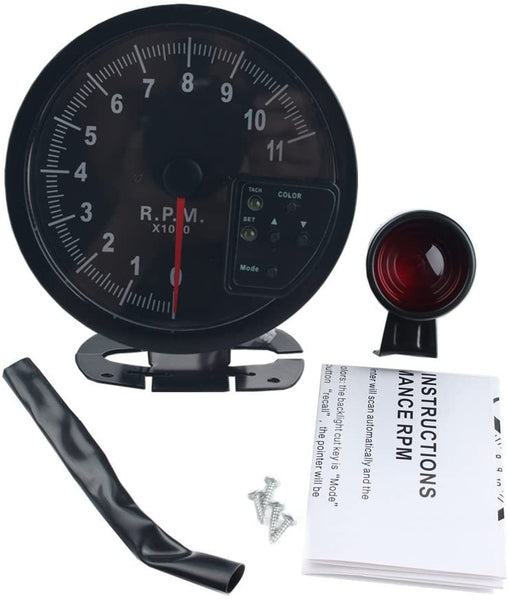 5" inch 7 Color LED 11K 12V Electronical RPM Tachometer Rev