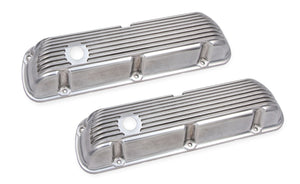 HOLLEY 6861G MR. GASKET CAST ALUMINUM VALVE COVERS PAIR - POLISHED