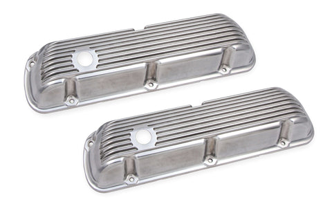 HOLLEY 6861G MR. GASKET CAST ALUMINUM VALVE COVERS PAIR - POLISHED