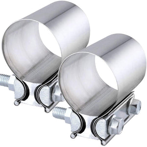 EVIL ENERGY Exhuast Clamp,Butt Joint Band Clamp Sleeve Coupler Stainless Steel (3.0 Inch,2Pcs)
