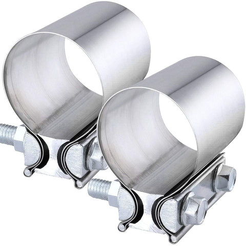 EVIL ENERGY Exhuast Clamp,Butt Joint Band Clamp Sleeve Coupler Stainless Steel (3.0 Inch,2Pcs)