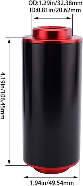 EVIL ENERGY - Inline petrol filter (50 mm), Red