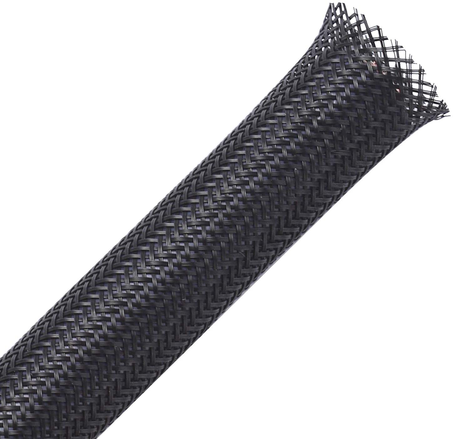 Alex Tech Flexible PET expandable braided sleeve, braided cable 1" X 100 Ft