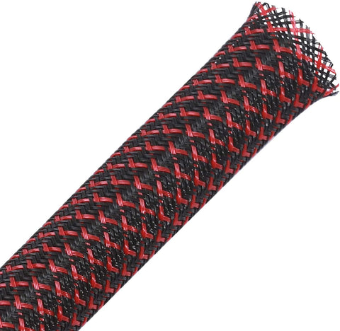 Alex Tech Flexible PET expandable braided sleeve, braided cable 3/4" X 100 Ft