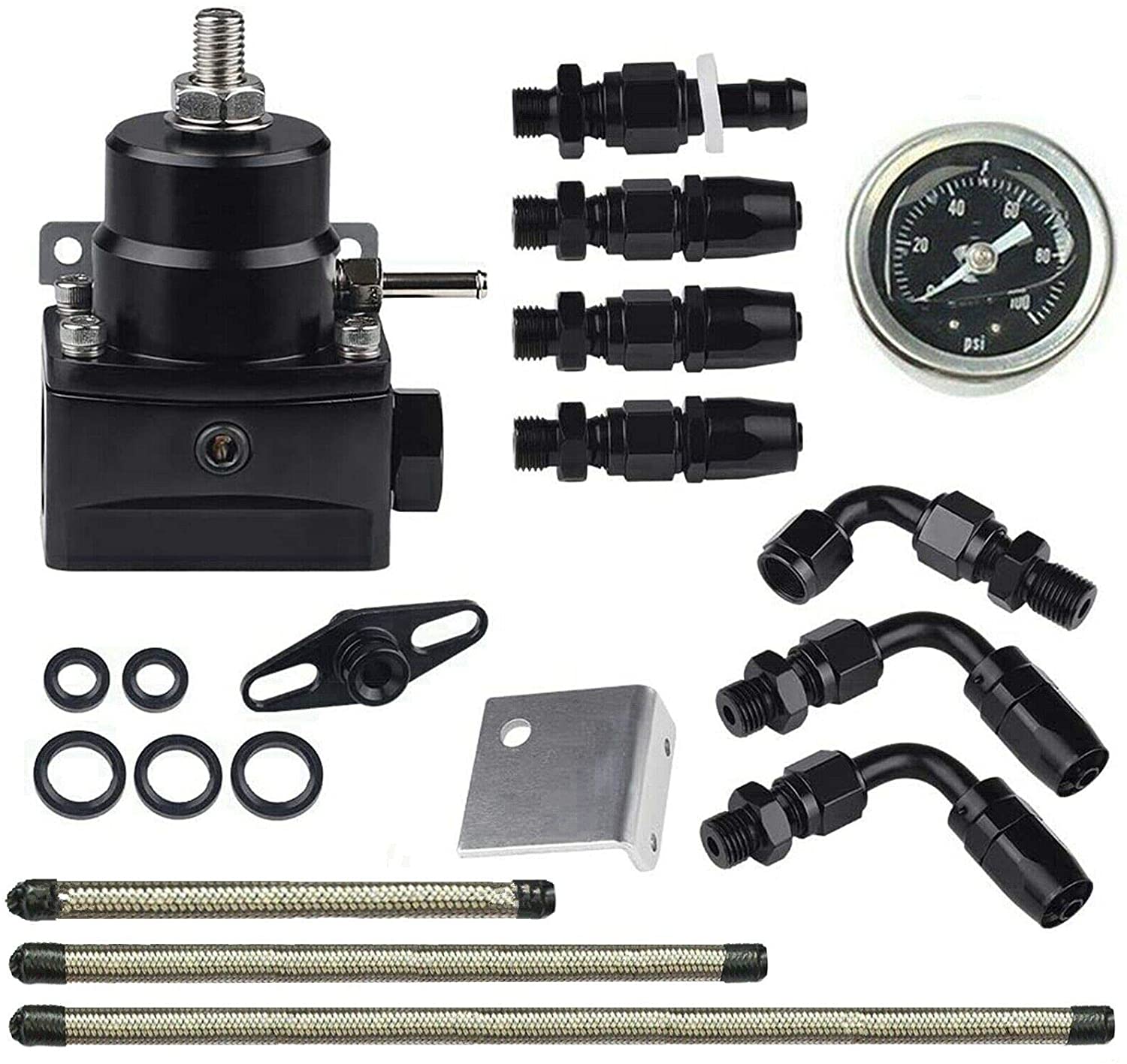 SUNROAD universal Adjustable EFI Aluminum Fuel Pressure Regulator Kit