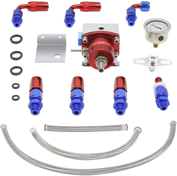 SUNROAD Universal Adjustable EFI Aluminum Fuel Pressure Regulator Kit