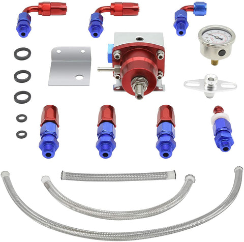 SUNROAD Universal Adjustable EFI Aluminum Fuel Pressure Regulator Kit