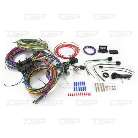 TSP WH1220 Universal Wiring Harness Kit, 20 Circuit Fuse panel