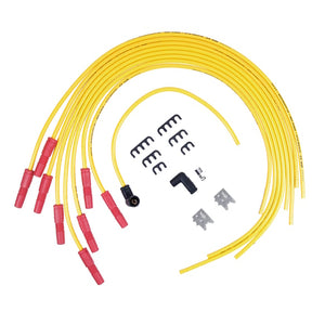 SPARK PLUG WIRE SET - 8.8MM - SPIRAL SUPPRESSION WIRE - UNIVERSAL SET WITH VARI-ANGLE BOOTS - YELLOW