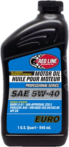 Red Line Oil Professional Series Full Synthetic EURO Motor Oil 5W-40