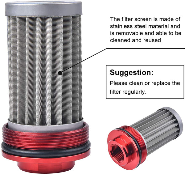 EVIL ENERGY - Inline petrol filter (50 mm), Red
