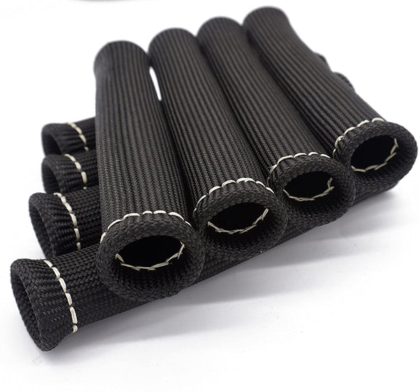 Spark Plug Wires Boots Heat Shields Protector Covers Sleeves 8 Pack (Black)