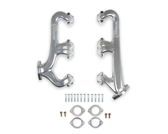 Hooker 8527-1HKR Exhaust Manifolds D-Port Small Block Chevy Silver Ceramic