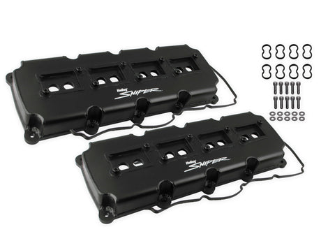 HOLLEY 890015B SNIPER FABRICATED VALVE COVERS - 5.7L-6.4L MOPAR GEN III HEMI - BLACK FINISH