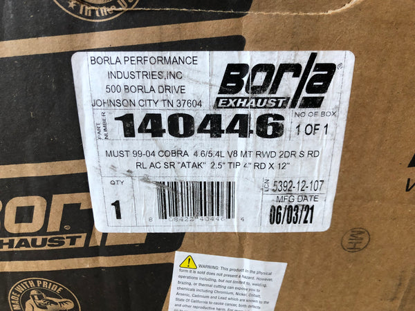 Borla 140446 ATAK Cat Back Exhaust for 1999-2004 Ford Mustang Cobra 4.6L 5.4L V8