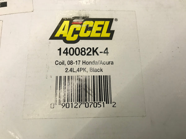 ACCEL 140082k-4 IGNITION COIL - 2008-2015 HONDA AND ACURA 2.4L, 4-CYLINDER, BLACK, 4-PACK