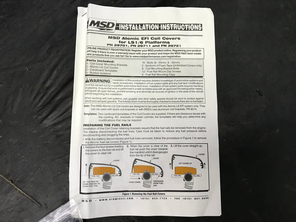 MSD 29721 Ignition Atomic LS Coil Covers LS1/LS6 Natural