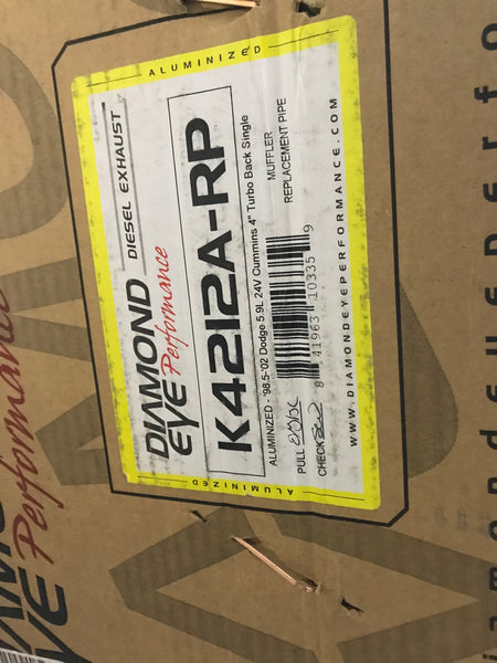 Diamond Eye K4212A-RP - 98-02 Dodge 5.9L 24V Cummins 4" Turbo Back Single