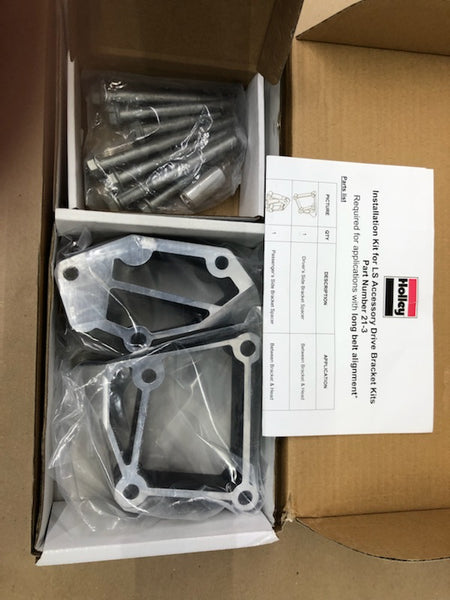 Holley 21-3BK Black Installation Kit, LS Accessory Drive Brackets