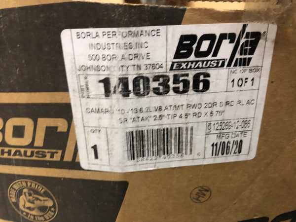 Borla 140356 ATAK Stainless Cat Back Exhaust for 2010-13 Chevrolet Camaro SS 6.2