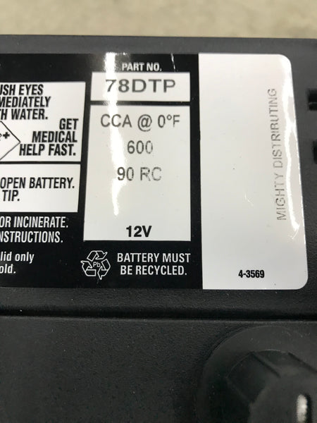 Mighty Pro Battery 78DTP  600CCA