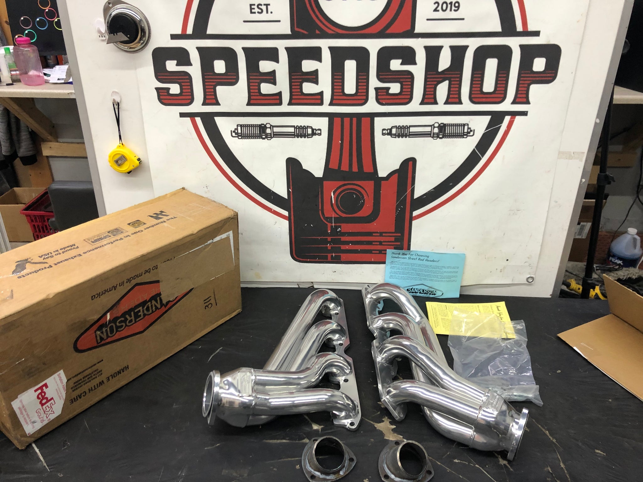 Sanderson BB8-SEC Headers Shorty Steel 3" Collector For 1967-1987 Chevrolet GMC