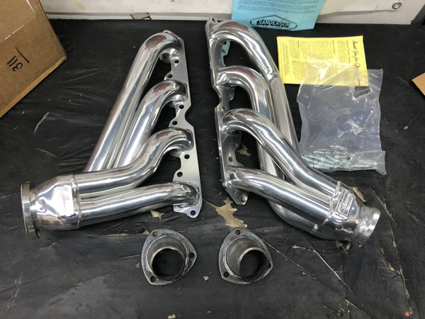Sanderson BB8-SEC Headers Shorty Steel 3" Collector For 1967-1987 Chevrolet GMC