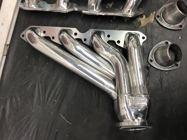 Sanderson BB8-SEC Headers Shorty Steel 3" Collector For 1967-1987 Chevrolet GMC
