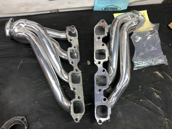 Sanderson BB8-SEC Headers Shorty Steel 3" Collector For 1967-1987 Chevrolet GMC