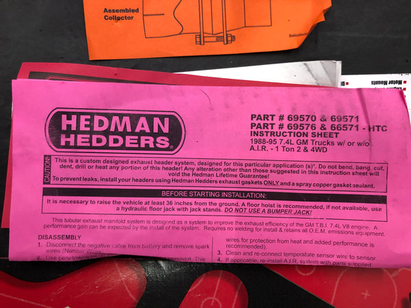 Hedman 69570 Shorty Headers for 1988-95 Chevy/GMC Pickup 7.4L