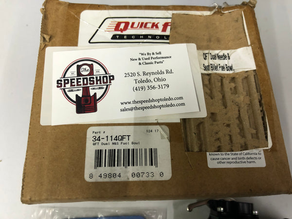 Quick Fuel Dual Needle and Seat Billet Fuel Bowls 34-114QFT