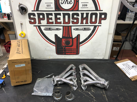 Sanderson LS150-SEC Header Set, Silver Ceramic Coated GM LS Engines 1.5" Tubes