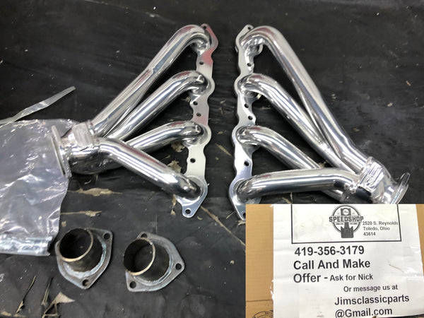 Sanderson LS150-SEC Header Set, Silver Ceramic Coated GM LS Engines 1.5" Tubes