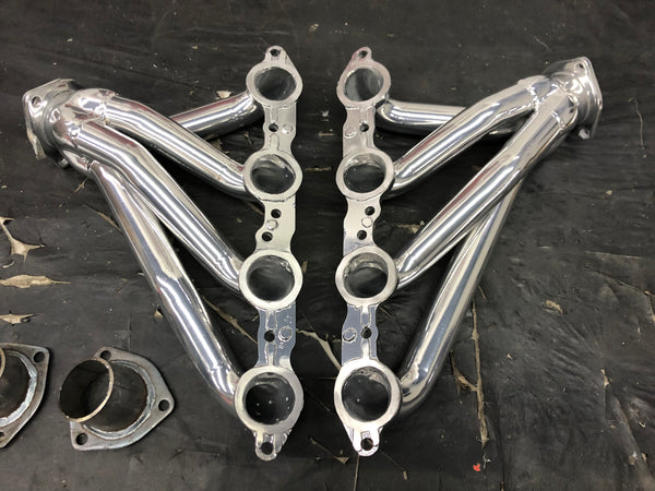 Sanderson LS150-SEC Header Set, Silver Ceramic Coated GM LS Engines 1.5" Tubes