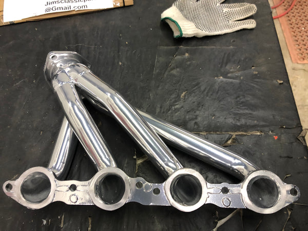 Sanderson LS150-SEC Header Set, Silver Ceramic Coated GM LS Engines 1.5" Tubes
